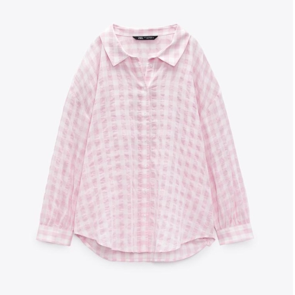 Zara oversize gingham shirt. Size medium.